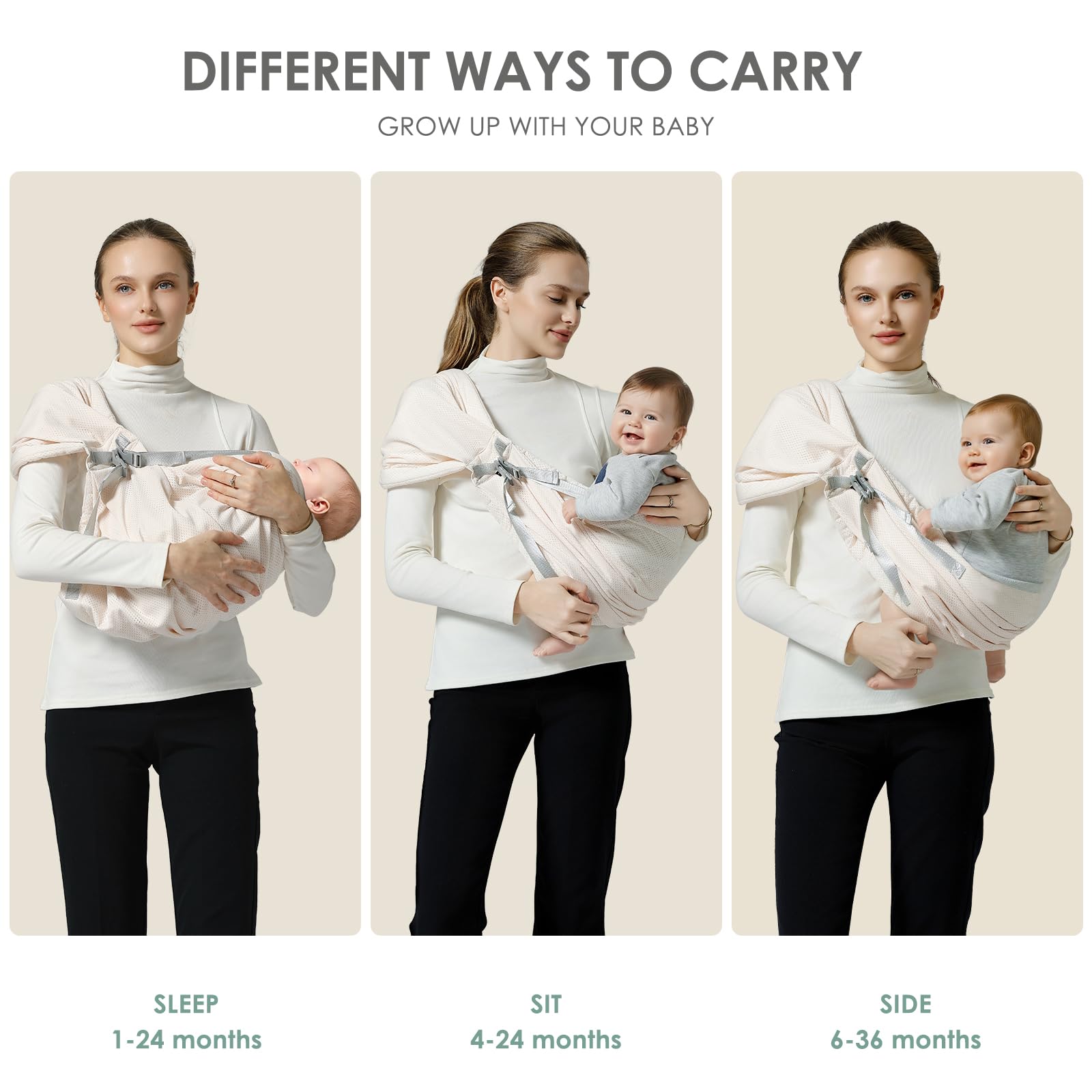 MISSWISDOM wrap-baby-carrier-easy-wear-instruction enables quick setup for new parents