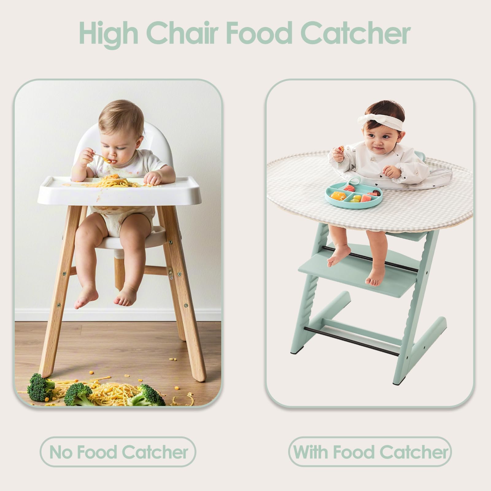 MITCHENIFY waterproof long sleeve bib protects baby's clothes during meals.