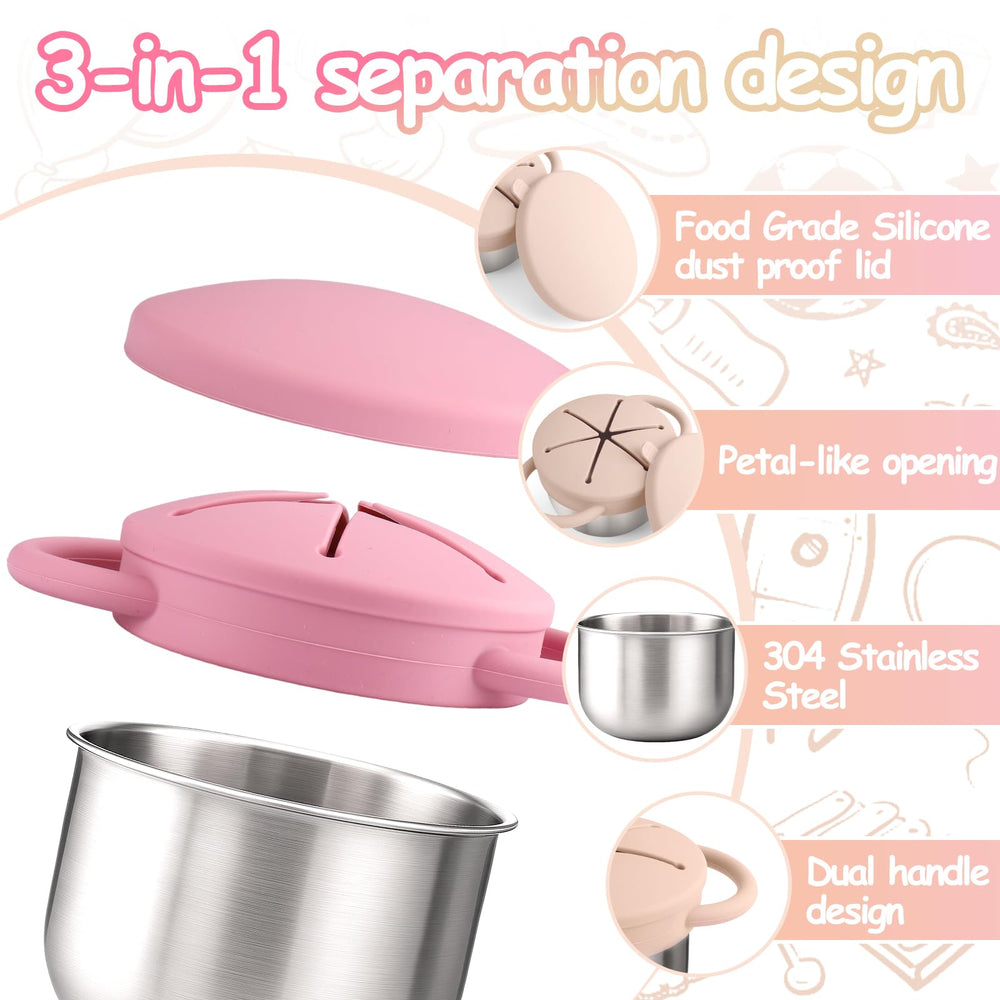 Mity Rain 2-pack petal-opening lid for controlled snacking.