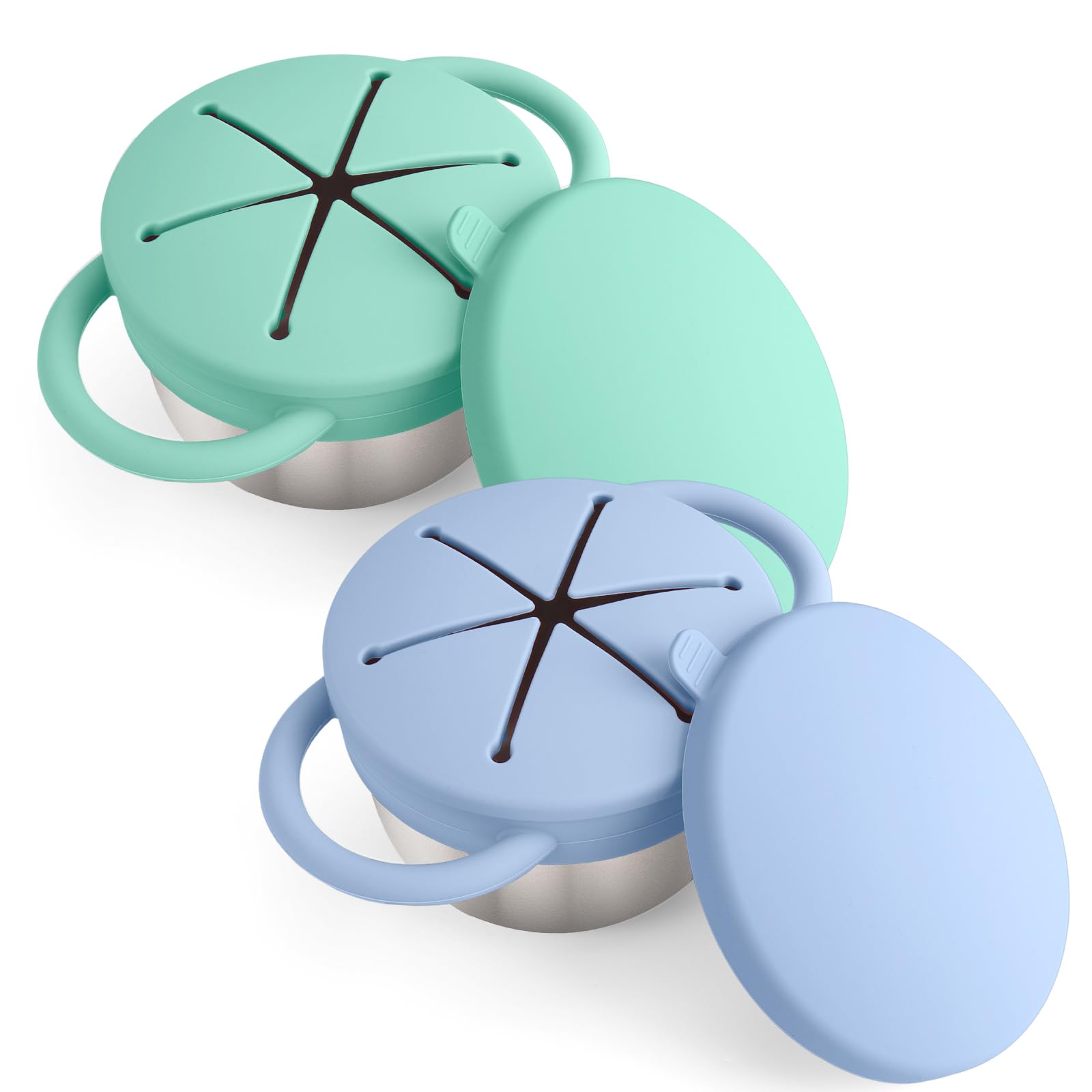 Mity Rain 2-Pack stainless steel base for mess-free snacking on the go