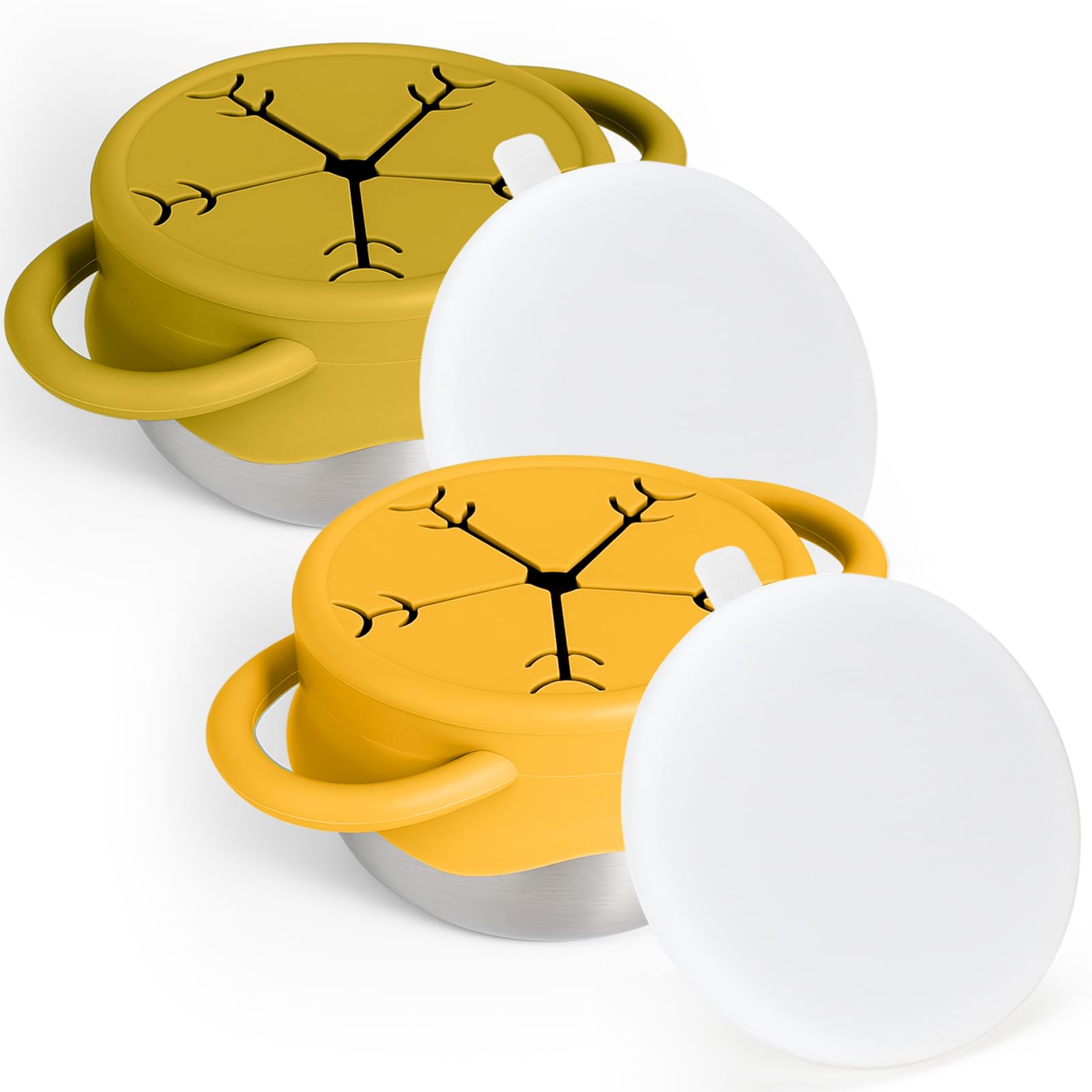 Mity Rain 2-pack stainless steel snack base supports mess-free snacking