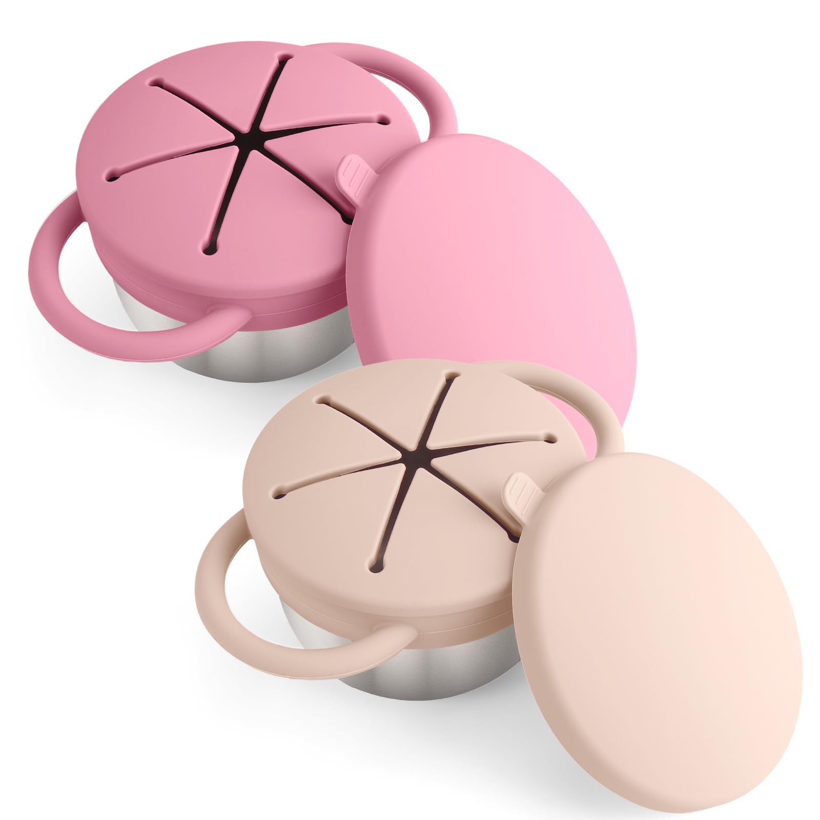 Mity Rain 2-pack stainless steel base for mess-free toddler snacking.