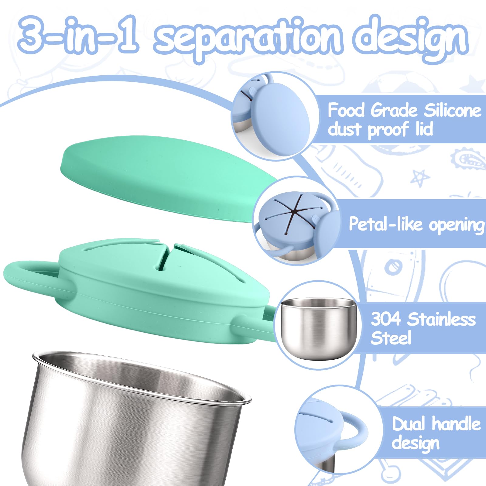 Mity Rain dual-handles toddler grip for secure, independent self-feeding