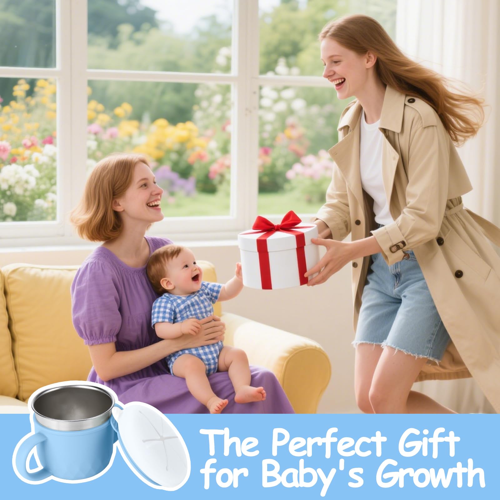 Mity Rain easy-clean, four-piece snack cup set