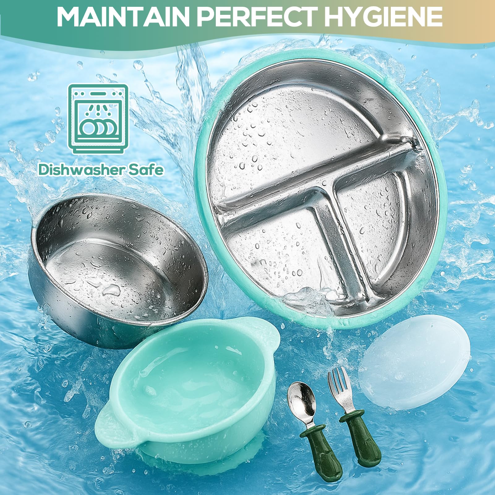 Mity rain ergonomic spoons designed for small hands and controlled feeding.