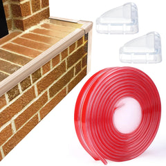 Mity Rain fireplace edge protector with dense honeycomb cushions cushions impact near play area