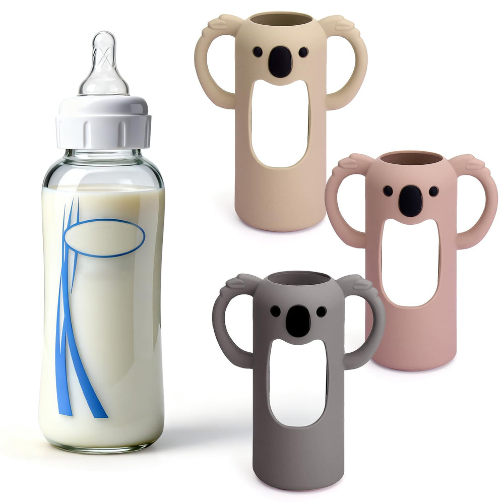 Mity Rain handle-compatible silicone sleeve fits Dr. Brown's bottles with handles.