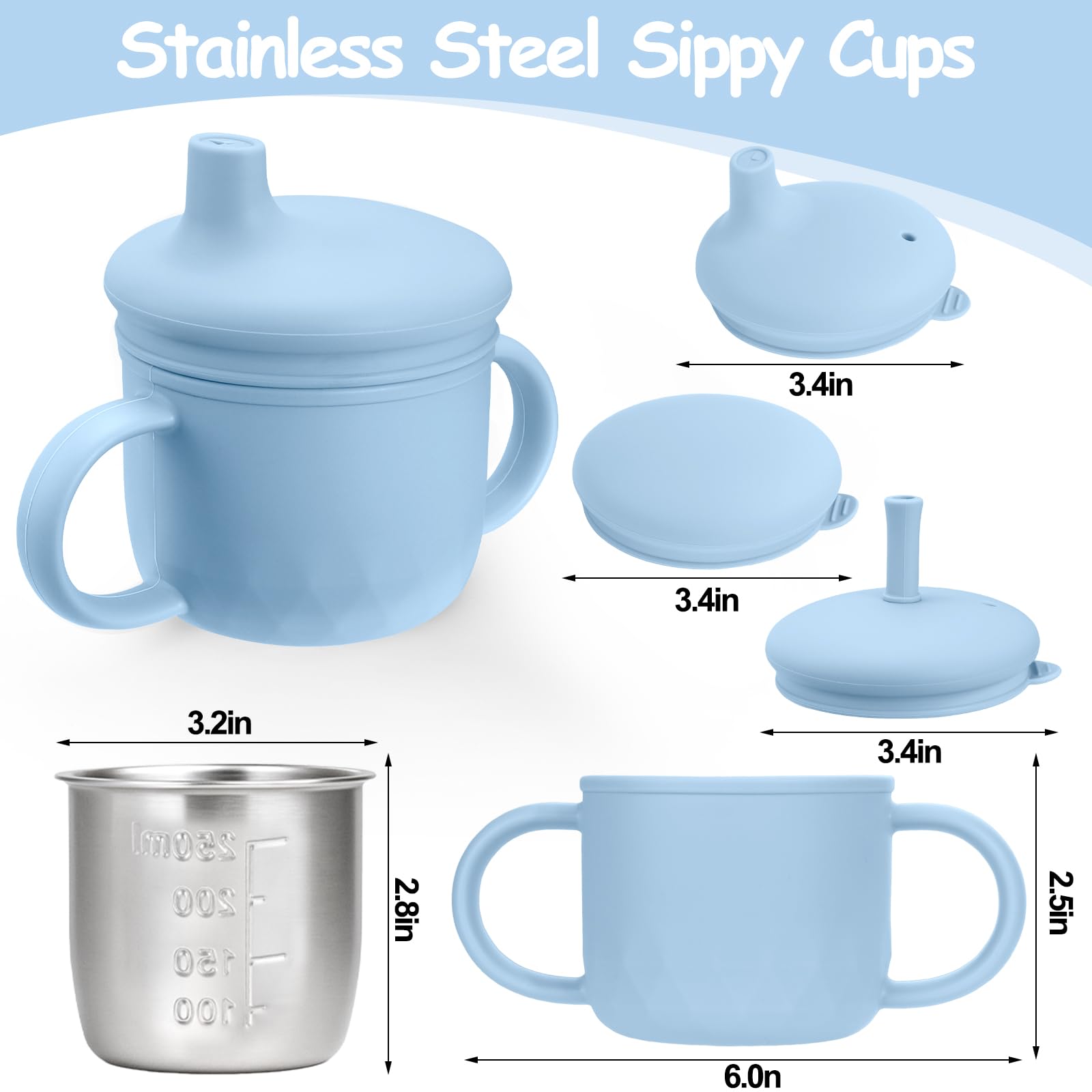 Mity Rain open training lid helps toddlers practice drinking at home.