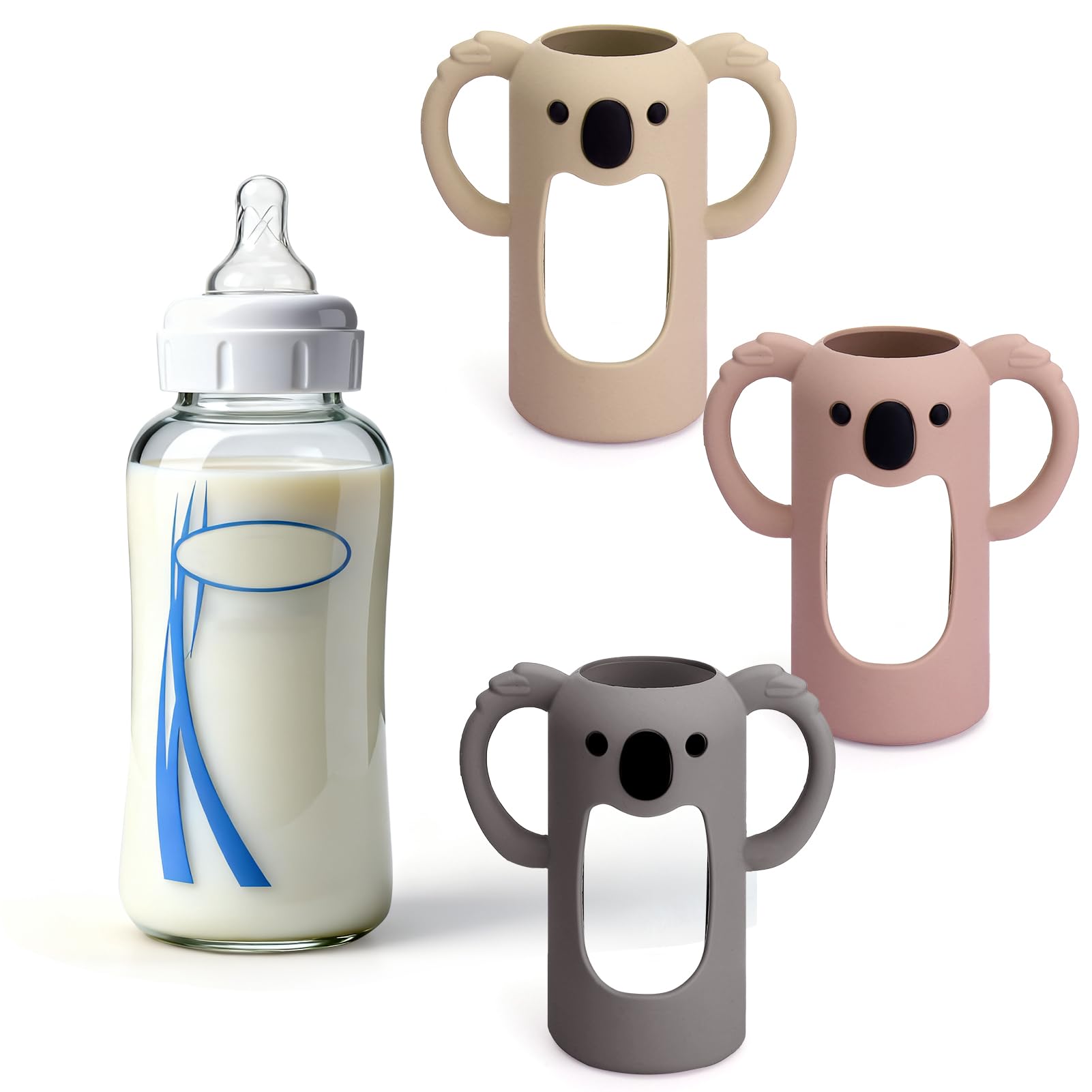 Mity Rain sleeve on Dr Brown's bottle emphasizes handle compatibility and grip.