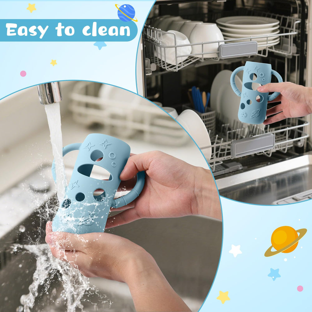 Mity Rain insulating sleeve maintains external bottle temperature for baby safety