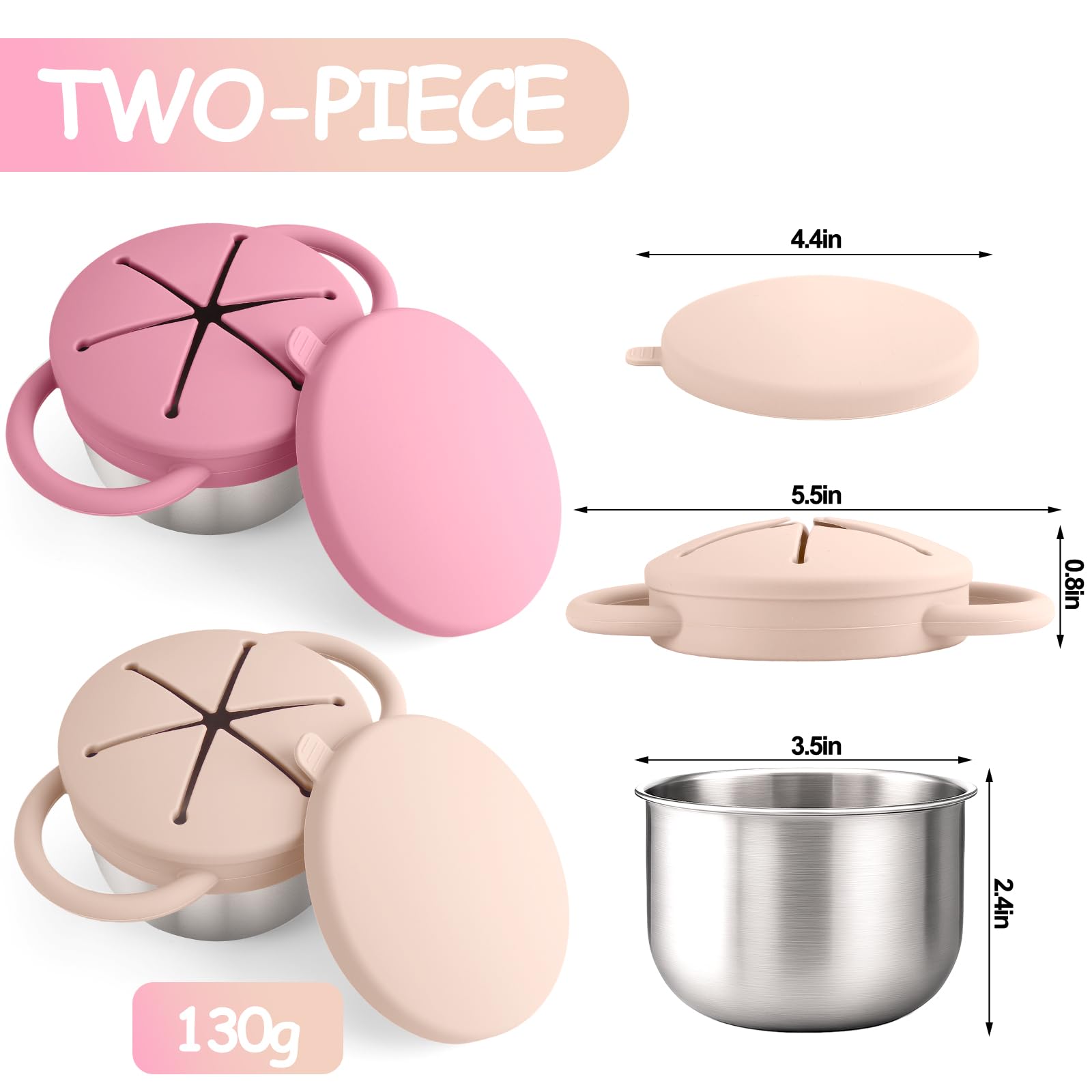 Mity Rain toddler snack cups with silicone lids enable easy access.