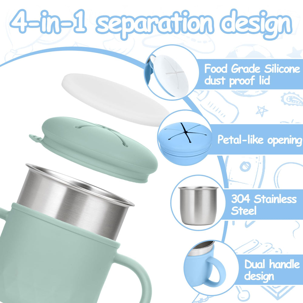 Mity Rain snack cups with upright handles improve toddler grip