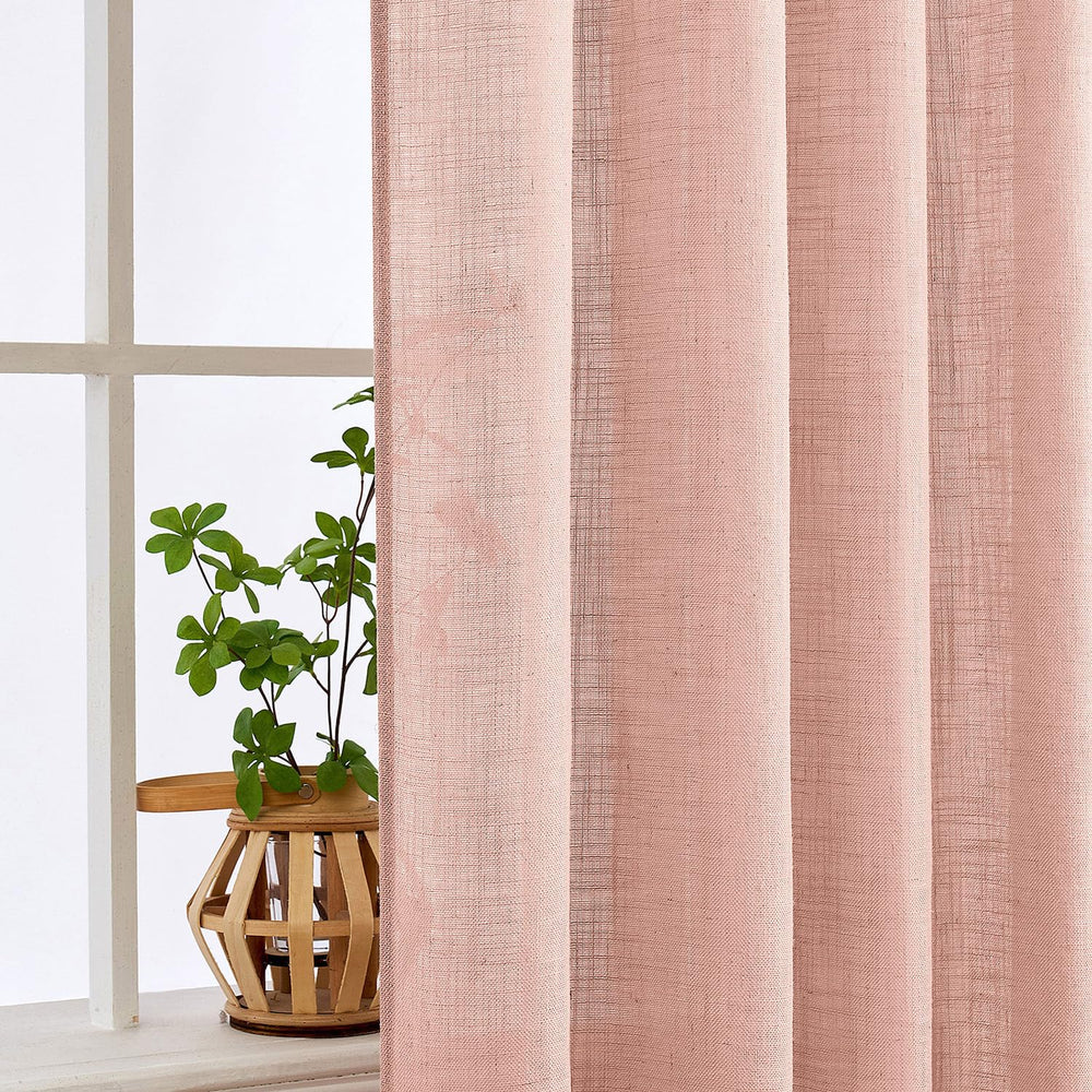 MIULEE blush pink linen curtains diffused privacy while softening daylight