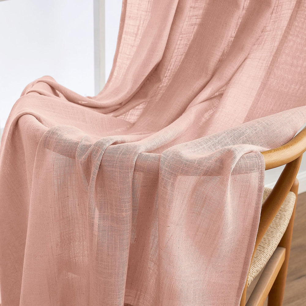 MIULEE blush pink linen curtains privacy-closeup promotes a cozy, screened view for nurseries and kids rooms