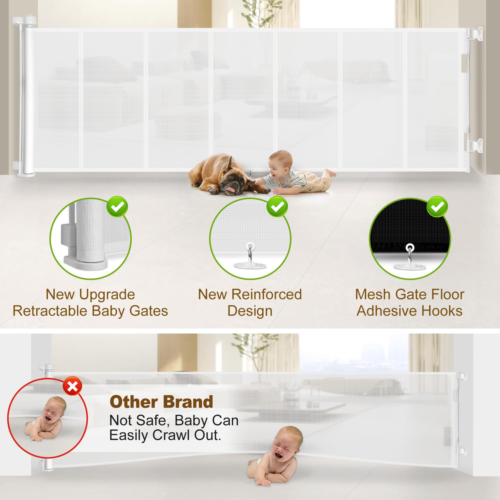 Miumoon 34-inch tall baby gate in doorway for containment