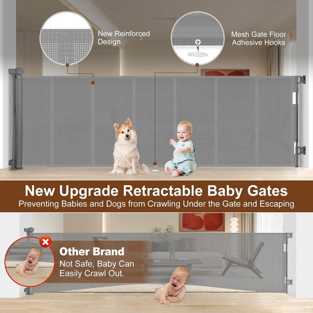 Miumoon 42-inch tall gate extended in doorway supports kids and pets while you multitask.