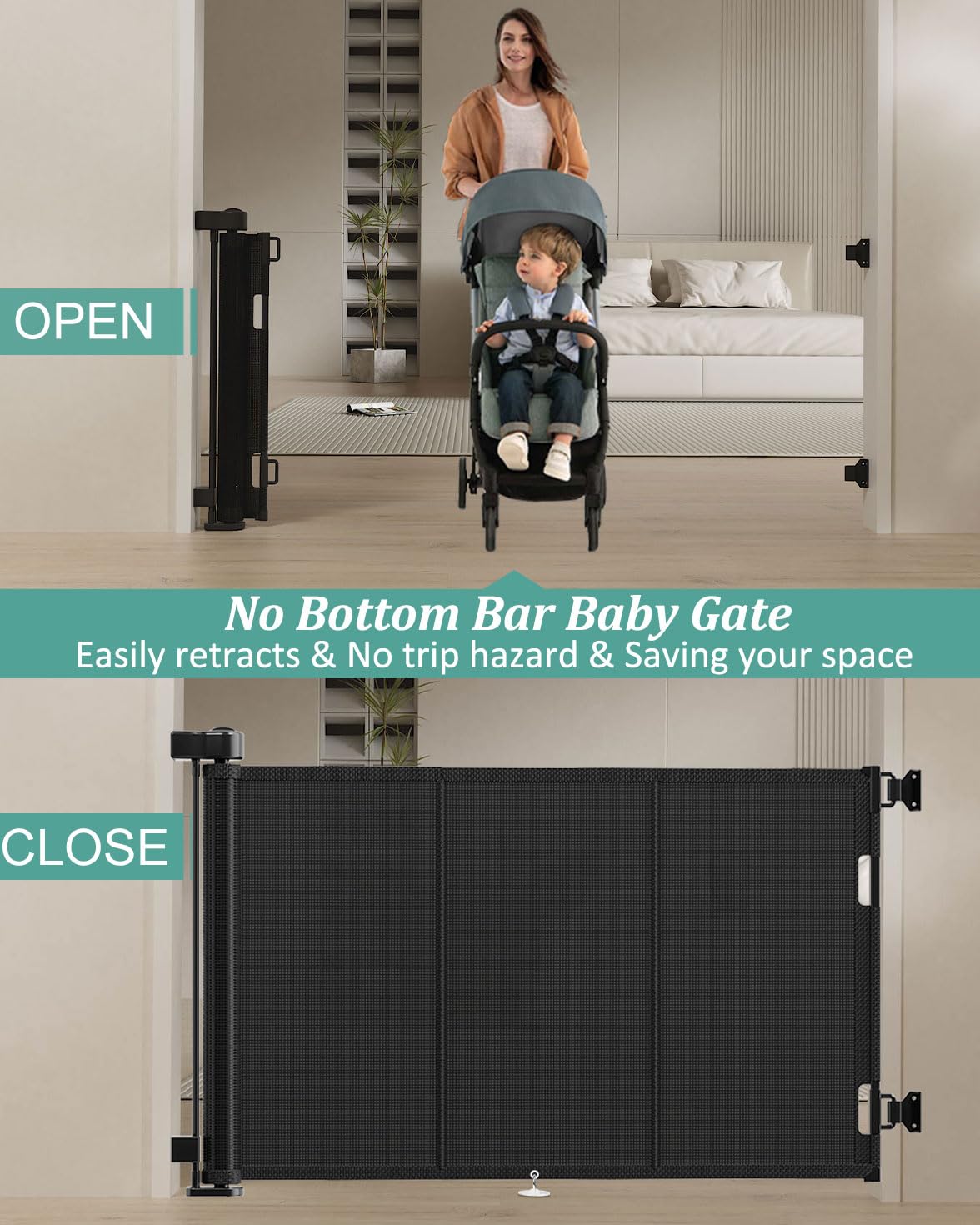 Miumoon double-lock mechanism for one-handed operation and safety.