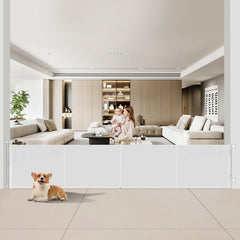 Miumoon retractable baby gate assembly demonstrates quick setup for doorways