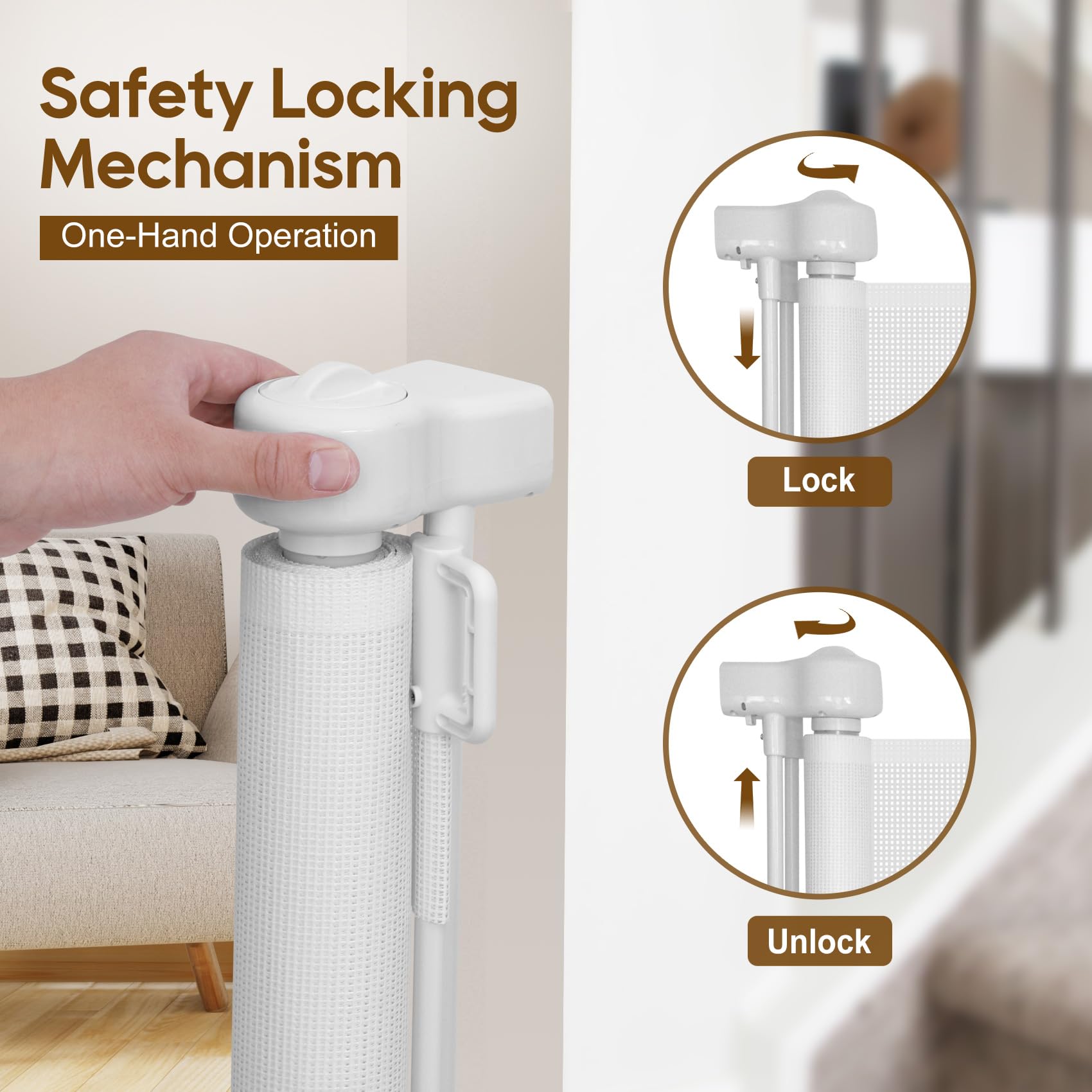 Miumoon retractable baby gate installation-kit ready for quick setup