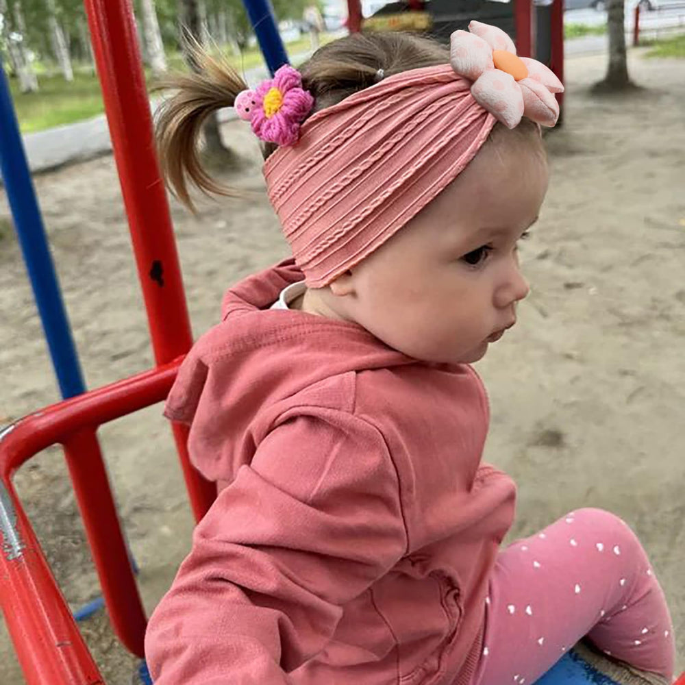 MIUXUESO pink flower headband adds cute color to daily outfits