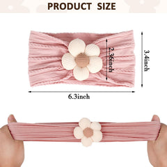 MIUXUESO pink baby flower headband with secure elastic for everyday wear