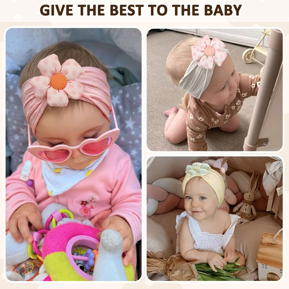 MIUXUESO white flower headband on baby, versatile for formal events and photos.