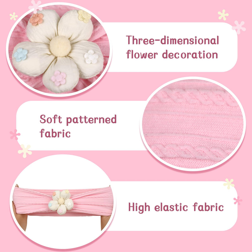 MIUXUESO khaki flower headband—lightweight nylon that stays put through errands