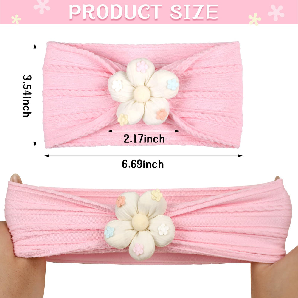 MIUXUESO pink flower headband—elastic, secure comfort for photo shoots