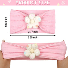 MIUXUESO pink flower headband—elastic, secure comfort for photo shoots