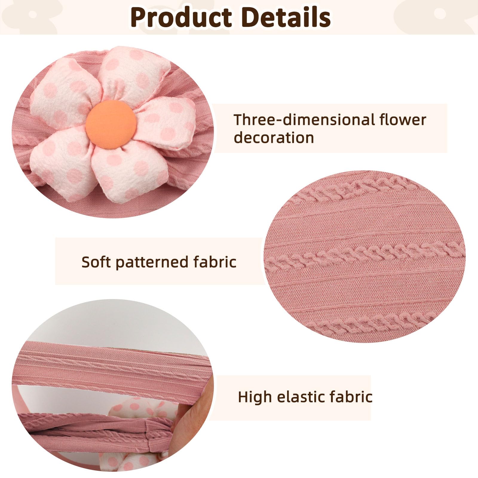 MIUXUESO headbands used as newborn photo props with soft elasticity.