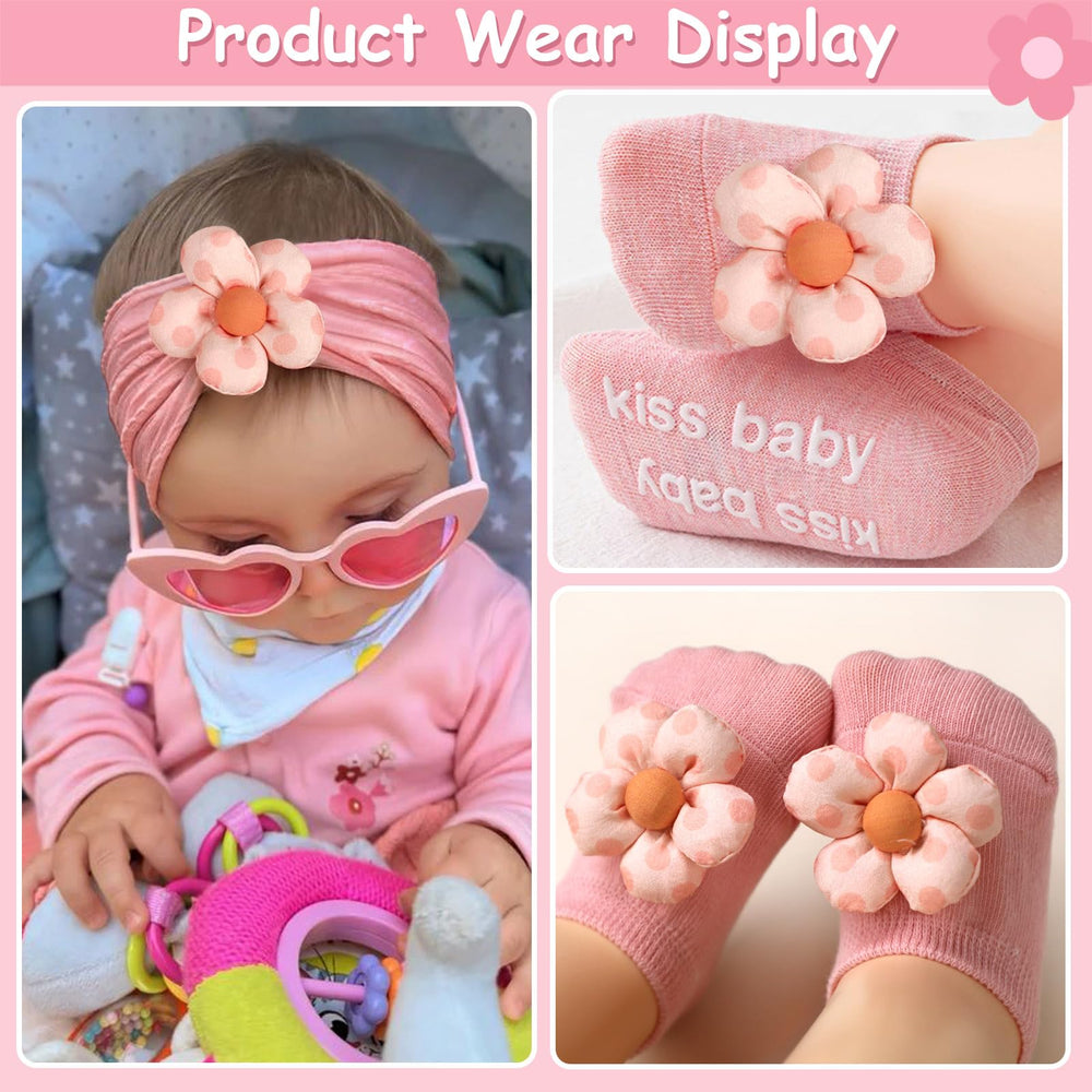 MIUXUESO floral headband close-up showing 3D flowers for adorable photos