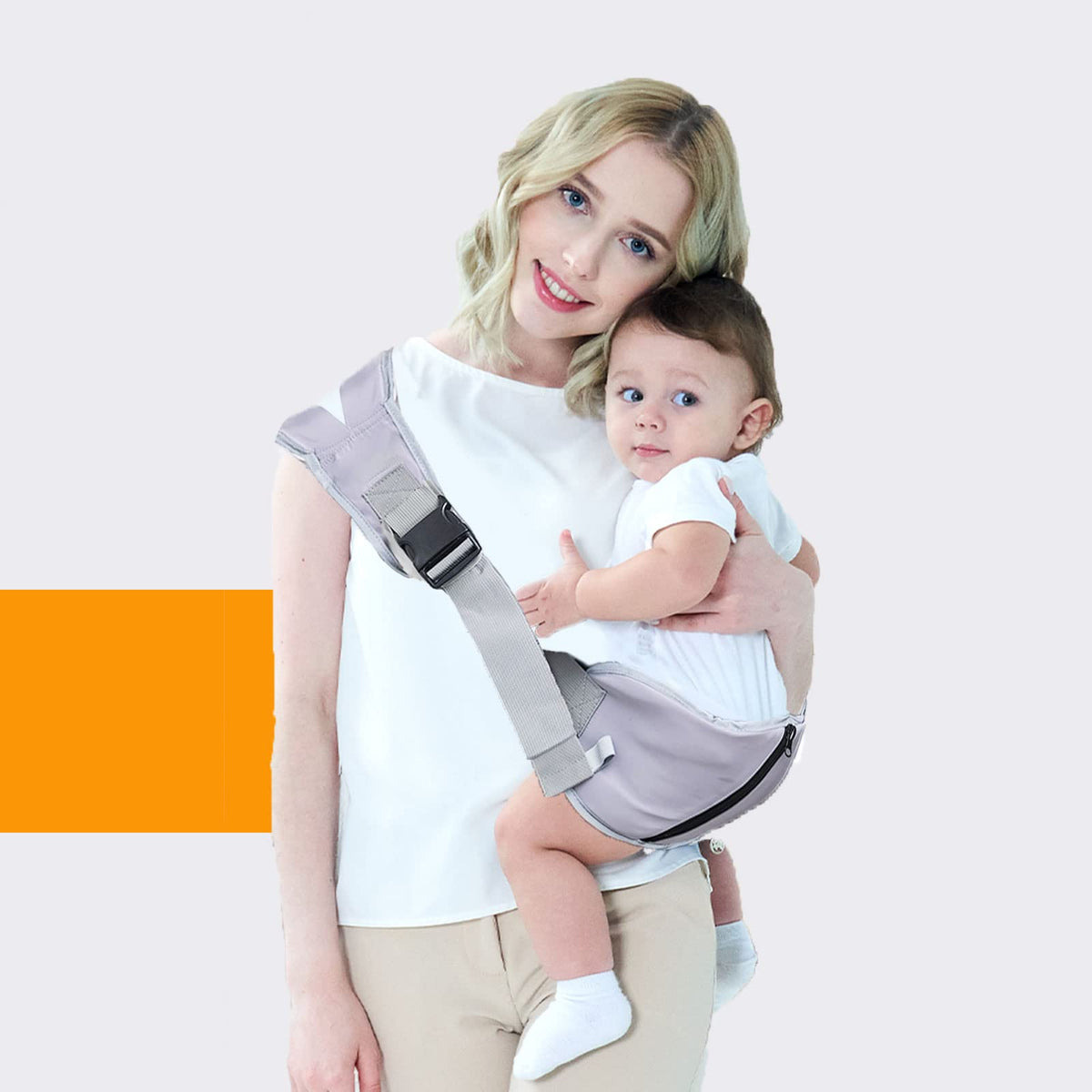 Mivofun portable baby carrier folded for easy travel and storage.