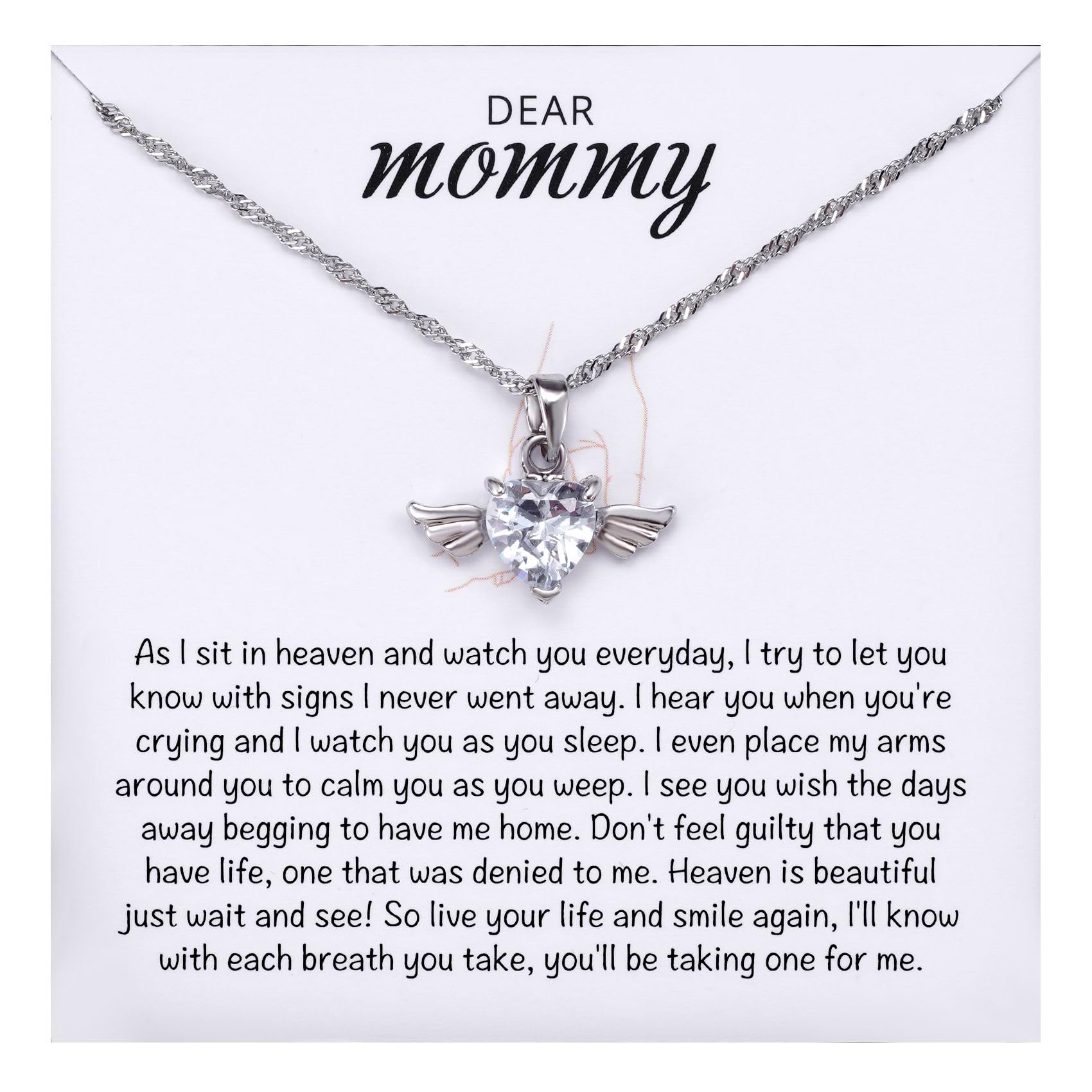 MixJOY Mama of an Angel Necklace gift box image with card for remembrance