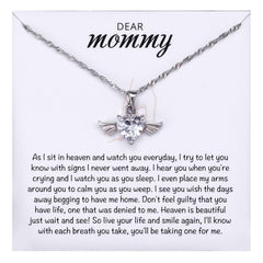 MixJOY Mama of an Angel Necklace gift box image with card for remembrance
