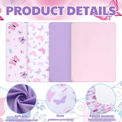 Mixweer butterfly-design crib sheets with patterns for visual development