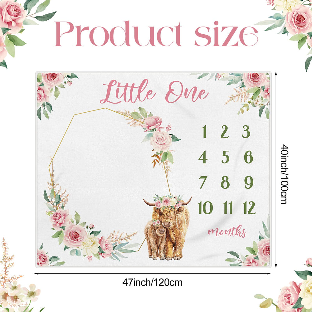 Mixweer pink bow headband complements the milestone blanket for adorable baby photo styling.