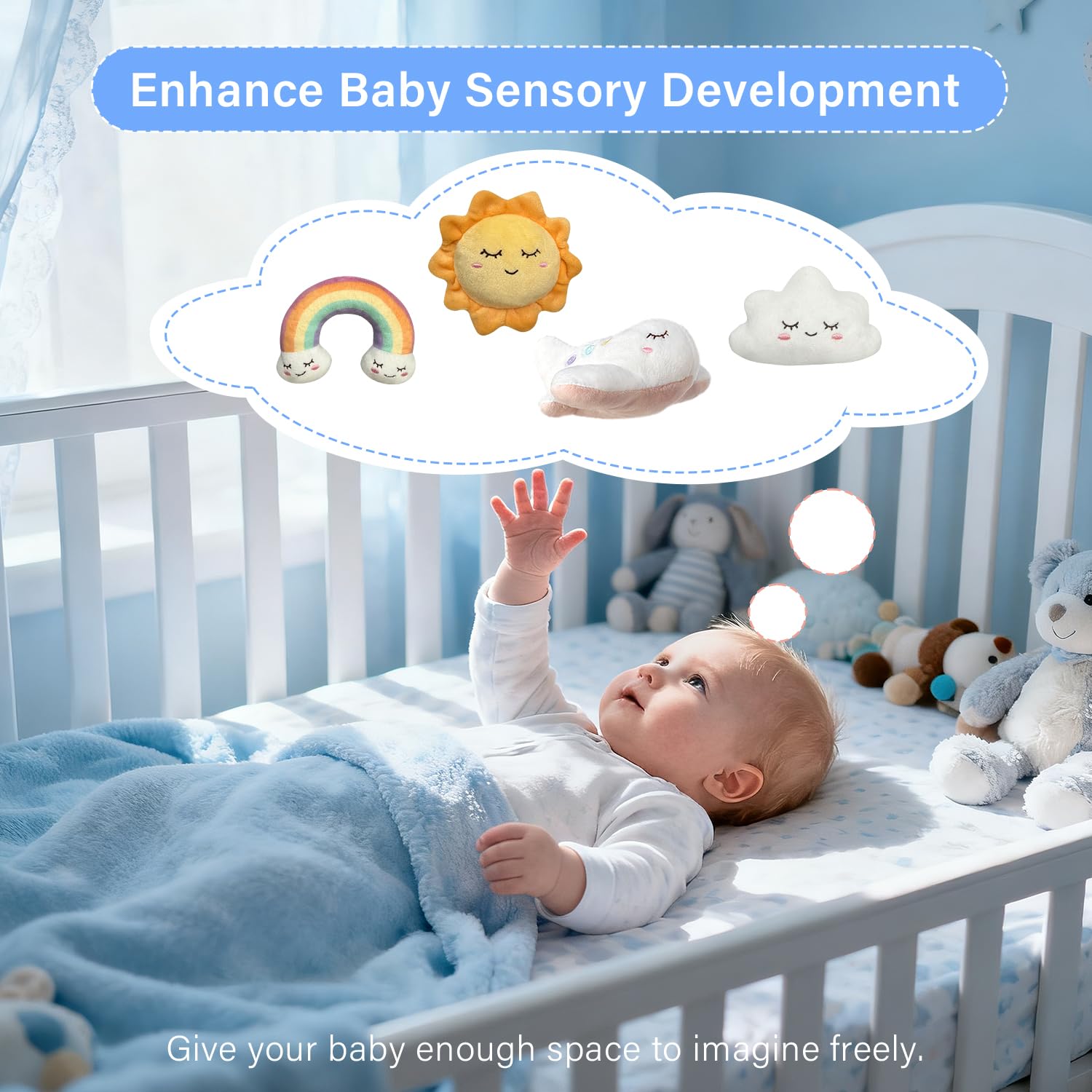 Mkcxcol Crib Mobile 35 lullabies offers a rich nighttime playlist