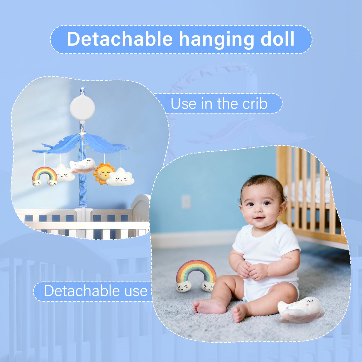 Mkcxcol Crib Mobile baby-safe materials ensure peace of mind for parents