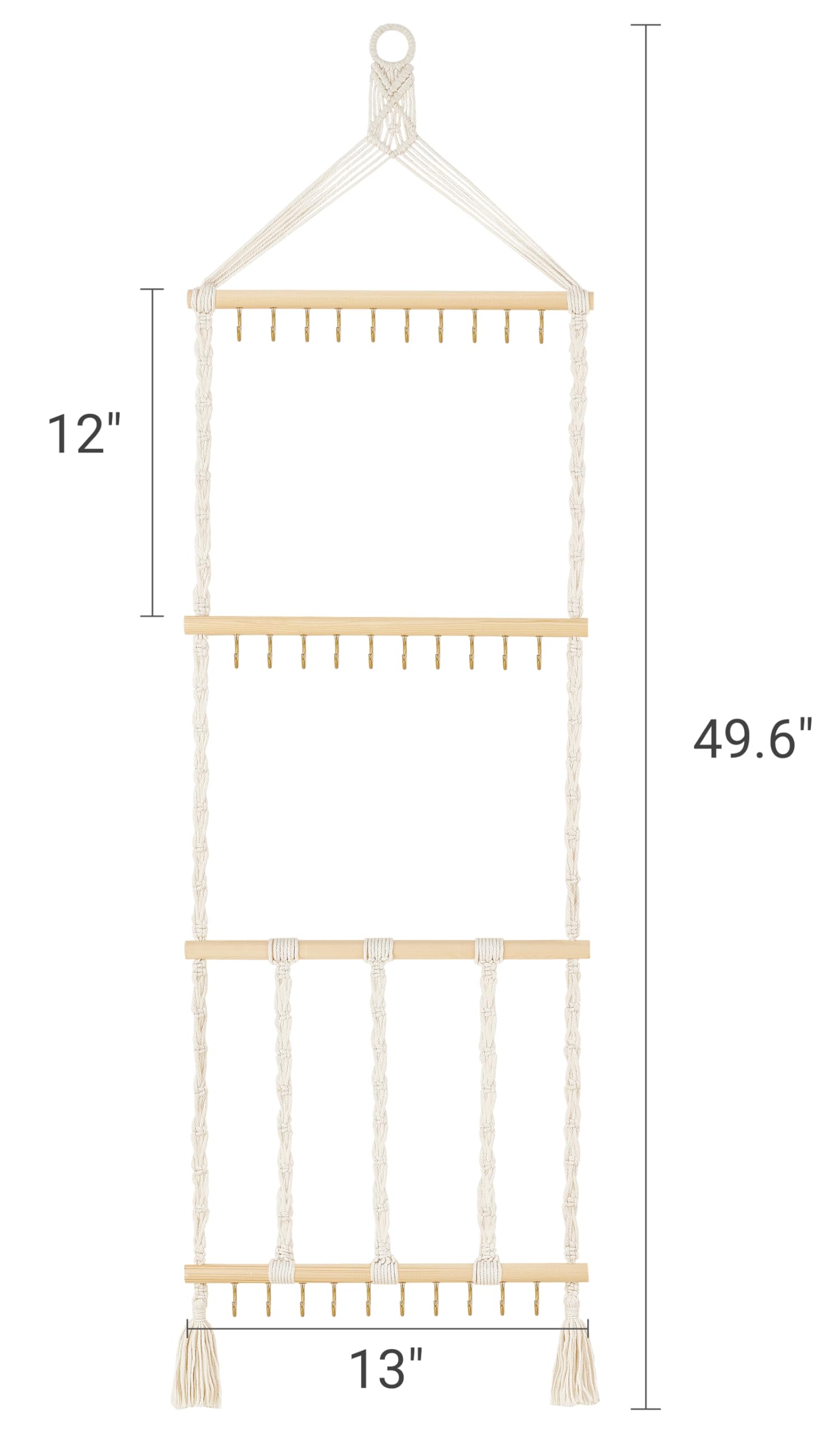 Mkono headband holder pine wood sticks form a sturdy, durable display.