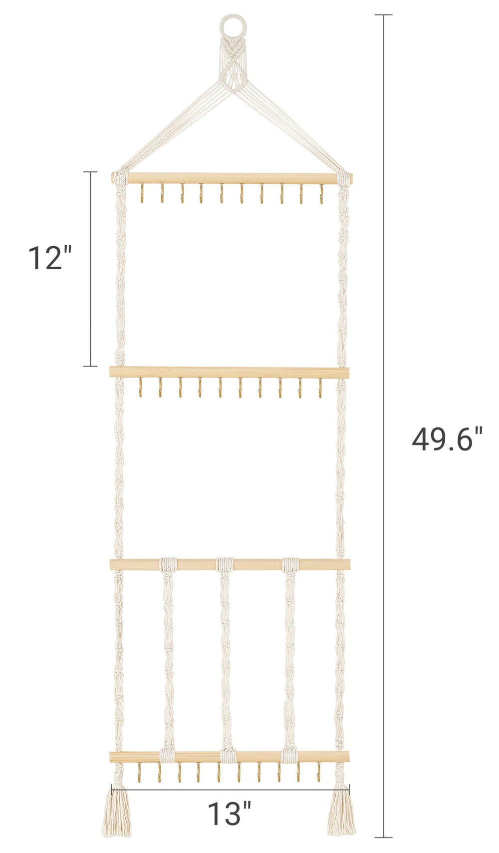 Mkono headband holder pine wood sticks form a sturdy, durable display.