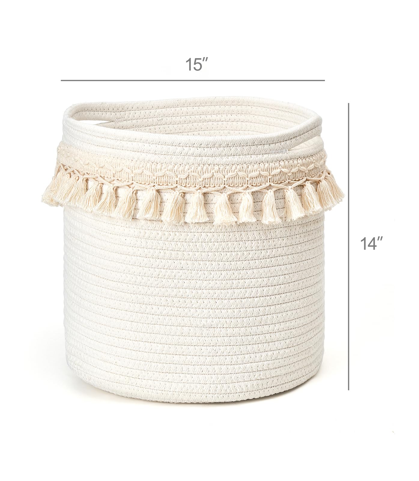 Mkono macrame basket on bedside table organizing magazines