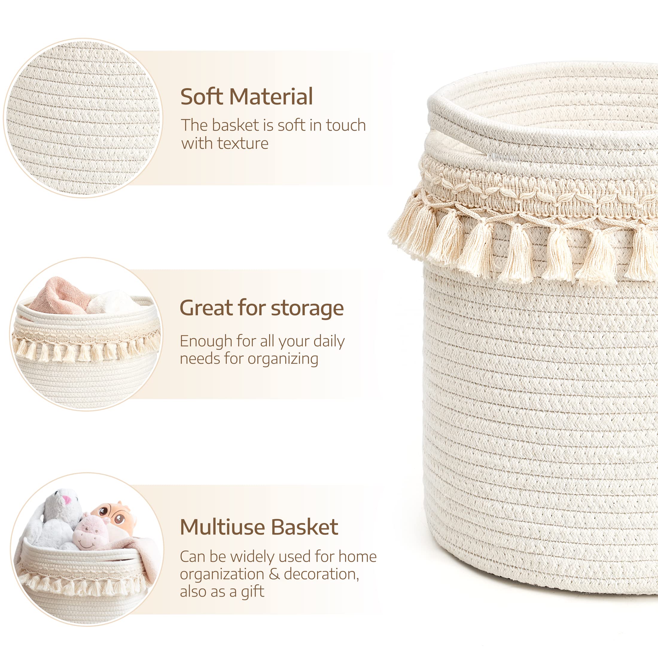 Mkono macrame basket toy storage keeps nurseries organized