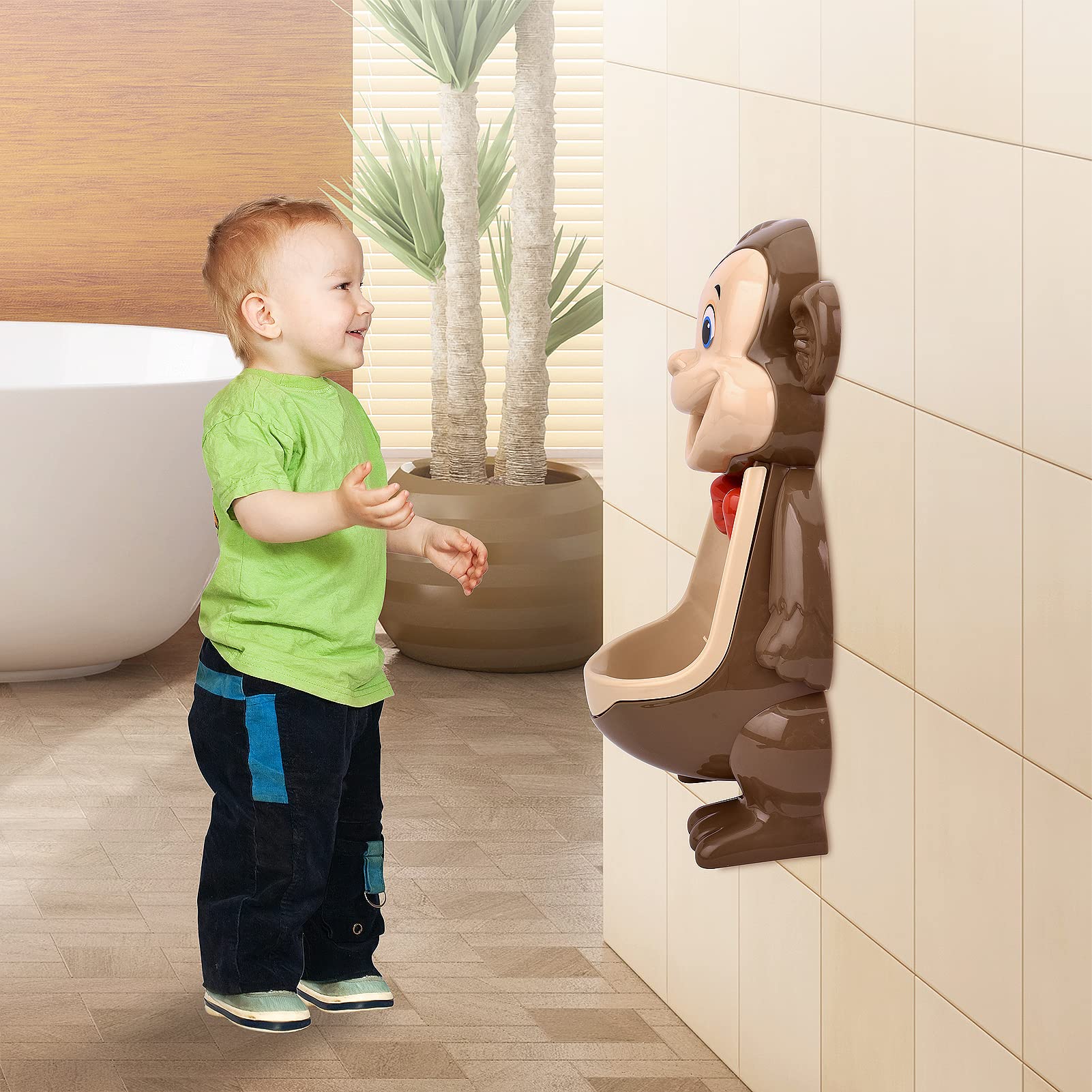 mkool monkey potty age-range graphic indicates suitability from 8 months to 5 years.
