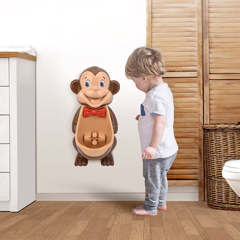 mkool monkey potty portable handle shown for hygienic cleaning and transport.