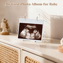 Mlatnod ultrasound album with acrylic scalloped cover adds elegant display