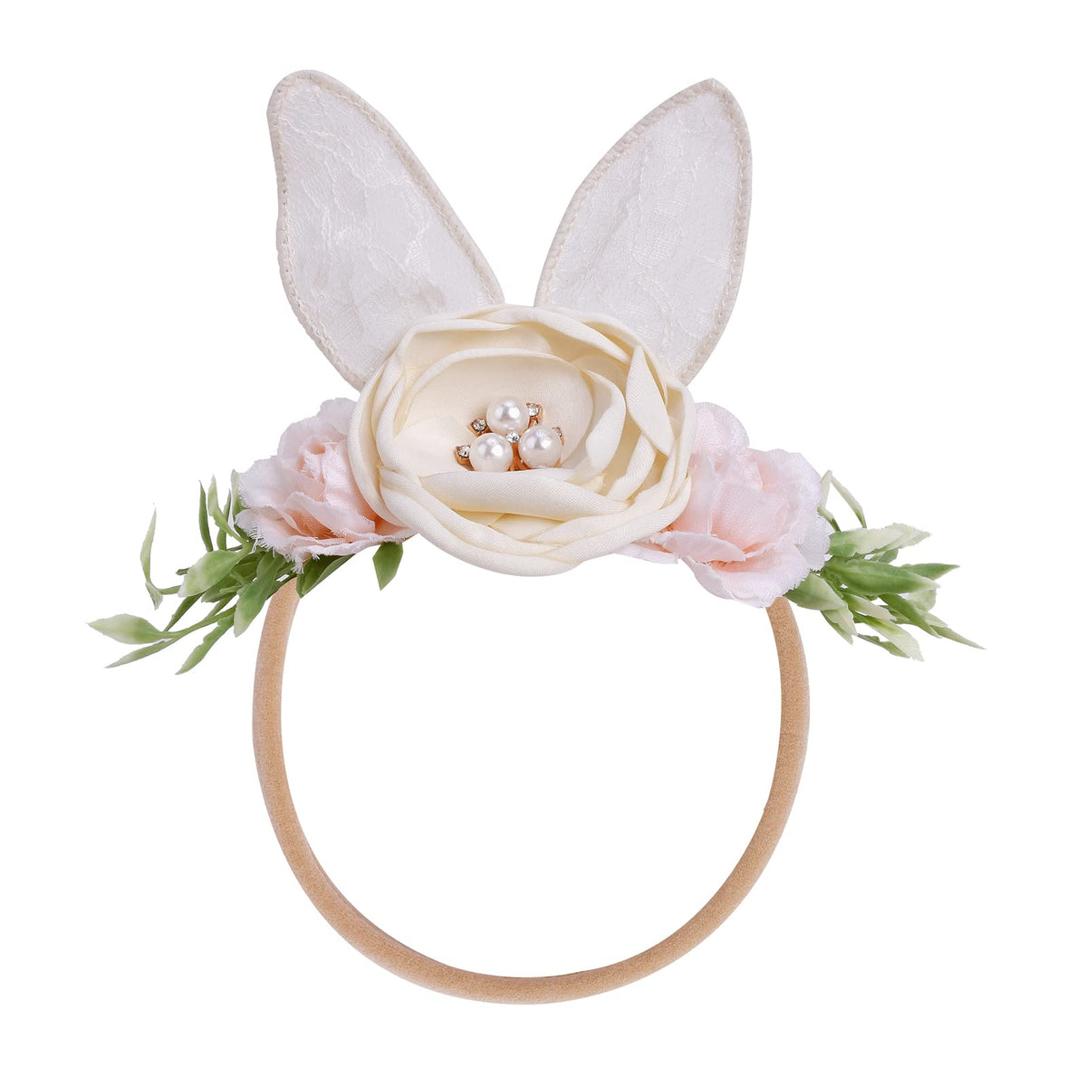 mligril baby girl floral headband pink shown for everyday wear and photo-ready charm