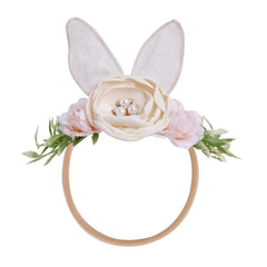 mligril baby girl floral headband pink shown for everyday wear and photo-ready charm