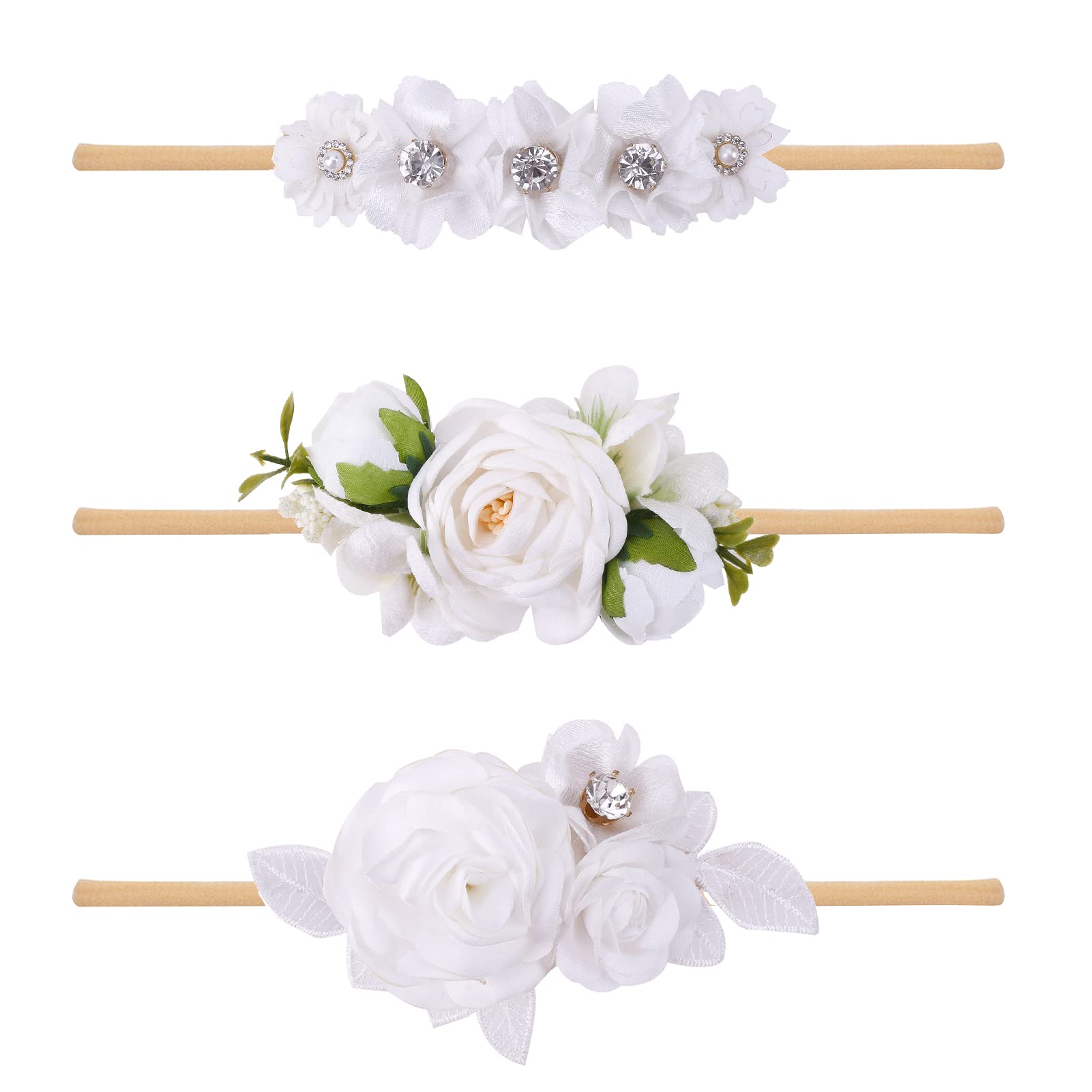 mligril baby girl floral headbands 3pcs pack for versatile outfits