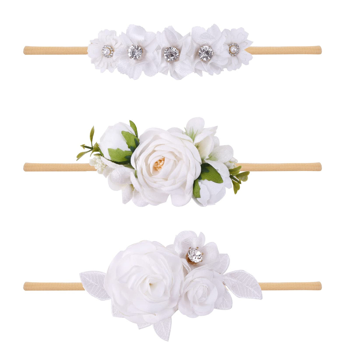 mligril baby girl floral headbands 3pcs pack for versatile outfits