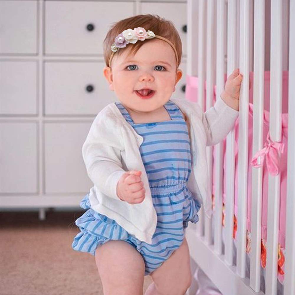 mligril floral headband set—stretchable and comfortable for 0–6 years